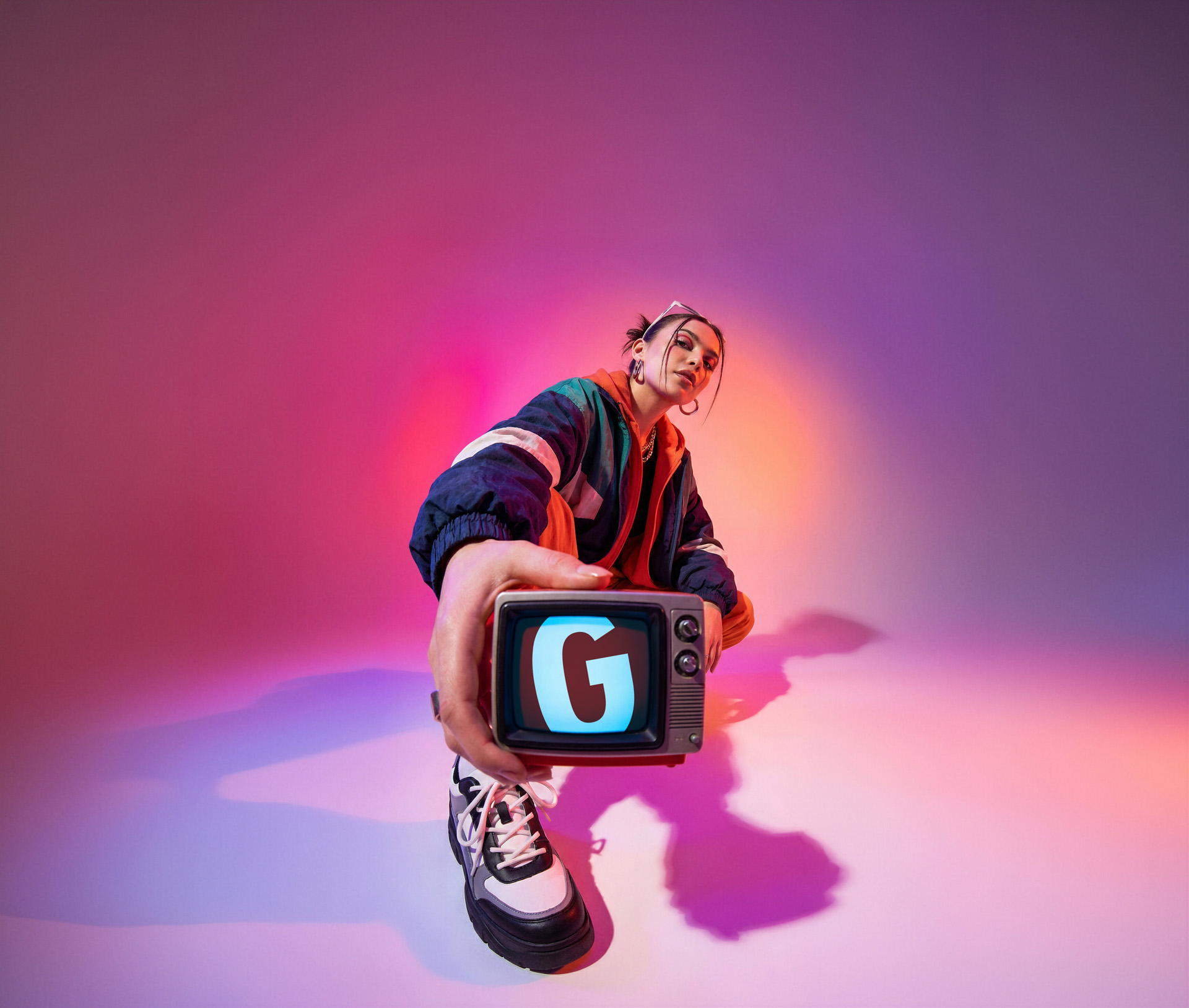 Goldbach visual featuring a retro television and G logo